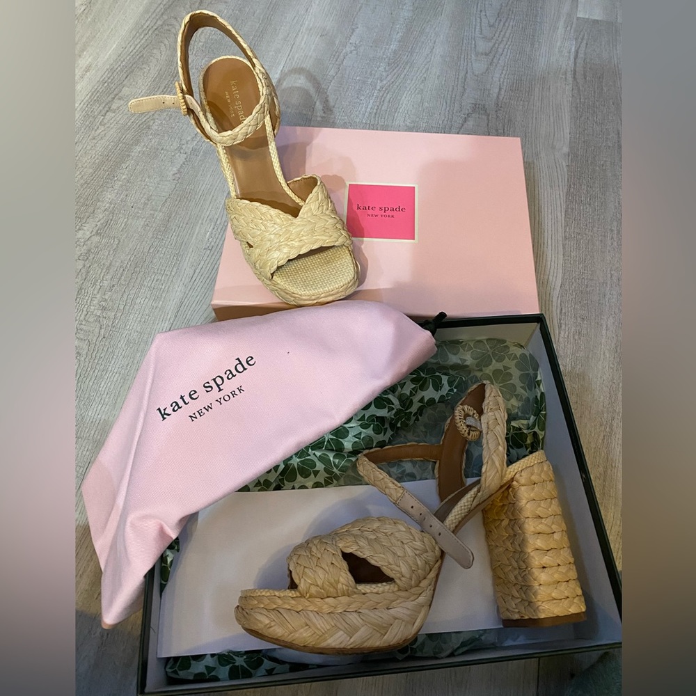 Kate Spade disco raffia sandals